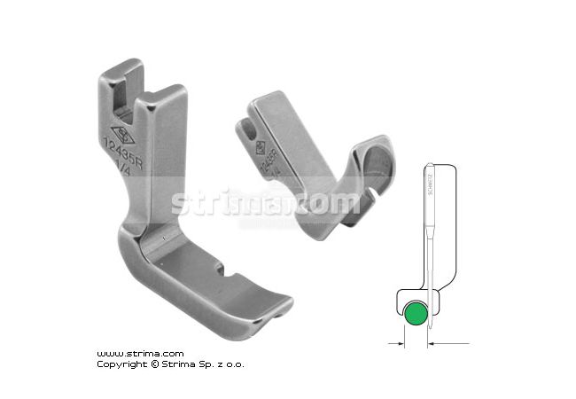 Půl patka pro našívání kedru pro šicí stroje, pravá 6.4mm P31C1/4 [12435R 1/4]